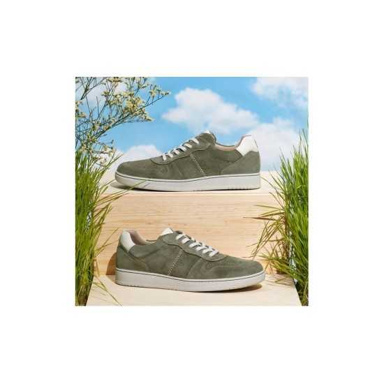 JucaZapatos - Pitillos 40330 - OLIVA - Deportivo para hombre en piel serraje y piel napa Oliva