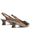 JucaZapatos - Pitillos 11186 - BRONCE - Zapato salón destalonado con tacón medio, con adorno y piel laminada Bronce
