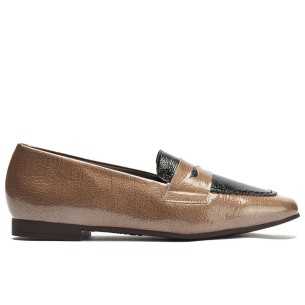 Pitillos - 11663 - TOPO/NEGRO - Mocasín antifaz combinado en charol bicolor Topo-Negro - 1