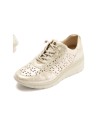 JucaZapatos - Pitillos 11112 - ORO - Deportivo con cuña y cordones elásticos en piel fantasía Oro