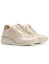 JucaZapatos - Pitillos 11112 - ORO - Deportivo con cuña y cordones elásticos en piel fantasía Oro