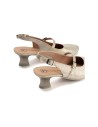JucaZapatos - Pitillos 11183 - ORO - Zapato salón destalonado con tacón medio, en piel laminada y pulsera Oro
