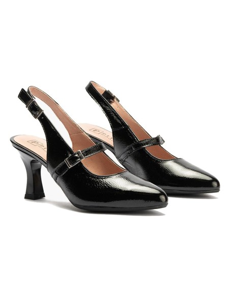 JucaZapatos - Pitillos 11190 - NEGRO - Zapato de salón destalonado con tacón alto, punta fina y pulsera Negro