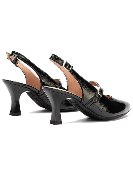 JucaZapatos - Pitillos 11190 - NEGRO - Zapato de salón destalonado con tacón alto, punta fina y pulsera Negro
