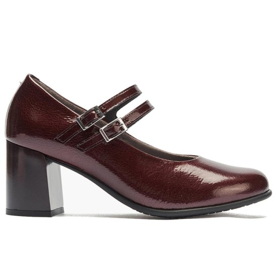 JucaZapatos - Pitillos 11651 - BURDEOS - Mercedes charol con doble correa Burdeos