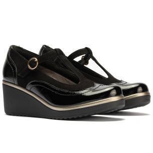 Pitillos - 20533 - NEGRO - Gilda combinada charol con ante Negro - 1 2
