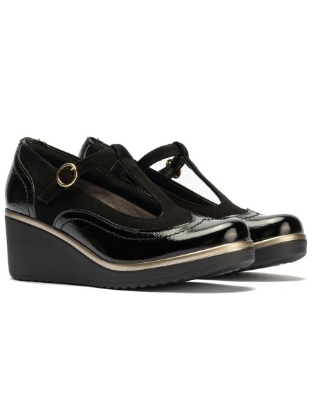 JucaZapatos - Pitillos 20533 - NEGRO - Gilda combinada charol con ante Negro