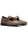 JucaZapatos - Pitillos 11513 - TOPO - Mercedes con velcro combinado lycra con charol Topo