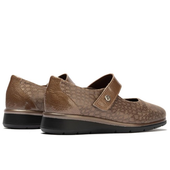 JucaZapatos - Pitillos 11513 - TOPO - Mercedes con velcro combinado lycra con charol Topo