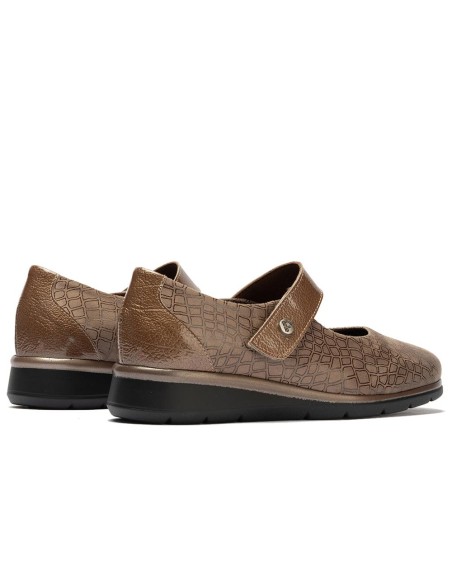 JucaZapatos - Pitillos 11513 - TOPO - Mercedes con velcro combinado lycra con charol Topo