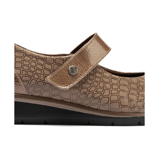 JucaZapatos - Pitillos 11513 - TOPO - Mercedes con velcro combinado lycra con charol Topo