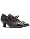 JucaZapatos - Pitillos 11684 - NEGRO/MARRON - Mercedes puntera combinado charol con fantasía Negro-Marrón