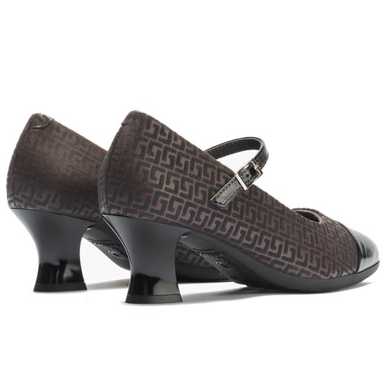 JucaZapatos - Pitillos 11684 - NEGRO/MARRON - Mercedes puntera combinado charol con fantasía Negro-Marrón