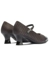 JucaZapatos - Pitillos 11684 - NEGRO/MARRON - Mercedes puntera combinado charol con fantasía Negro-Marrón