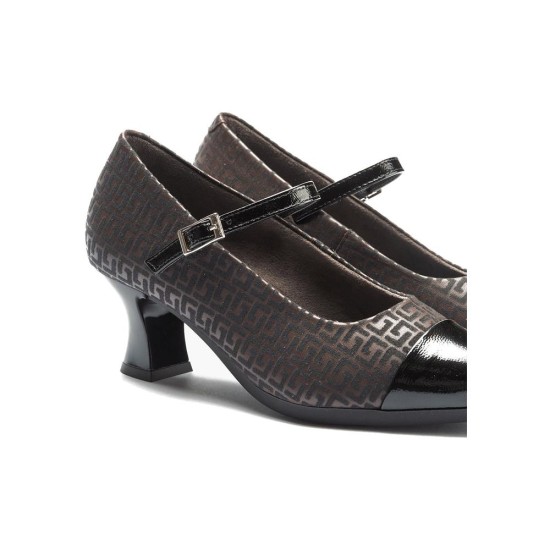 JucaZapatos - Pitillos 11684 - NEGRO/MARRON - Mercedes puntera combinado charol con fantasía Negro-Marrón