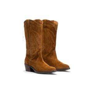 Pitillos - 30511 - BRANDY - Bota Bordada en Serraje Brandy - 1 2