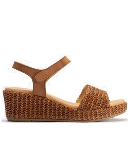 JucaZapatos - Pitillos 10561 - CUERO - Sandalia pala mujer con velcro en piel combinada CUERO