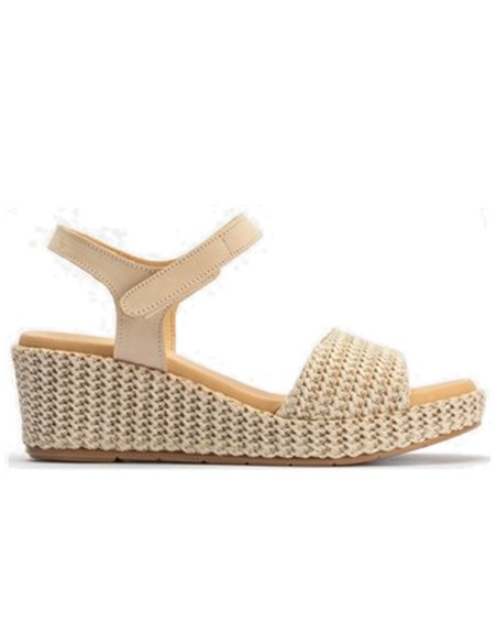 JucaZapatos - Pitillos 10561 - MARINO - Sandalia pala mujer con velcro en piel combinada MARINO