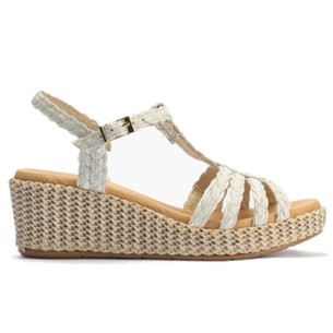 JucaZapatos - Pitillos 11314 - NATURAL - Sandalia estilo valenciana cuña alta con pulsera Natural