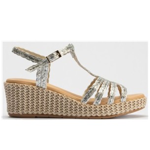 JucaZapatos - Pitillos 10561 - CUERO - Sandalia pala mujer con velcro en piel combinada CUERO