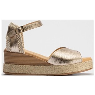 JucaZapatos - Pitillos 11273 - CREMA - Sandalia zueco de rafia con cuña alta Crema