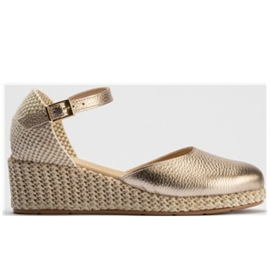 JucaZapatos - Pitillos 10624 - ORO - Valenciana mujer con hebilla en laminado ORO