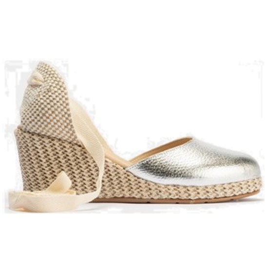 JucaZapatos - Pitillos 10636 - ORO - Valenciana pala mujer con cintas en rafia ORO