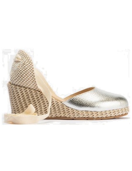 JucaZapatos - Pitillos 10636 - ORO - Valenciana pala mujer con cintas en rafia ORO