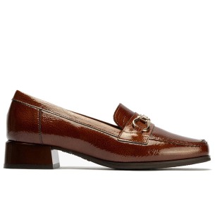 JucaZapatos - Pitillos 11554 - MARRON - Mocasín antifaz combinado charol con tejido Marrón
