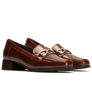 JucaZapatos - Pitillos 11554 - MARRON - Mocasín antifaz combinado charol con tejido Marrón 2