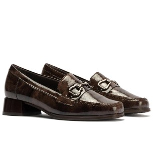 JucaZapatos - Pitillos 10481 - CREMA-PIED - Mocasin con adorno metal mujer en piel charol BEIGE 2