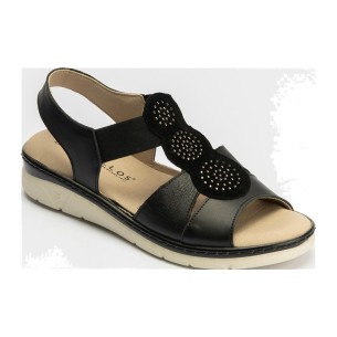 JucaZapatos - Pitillos 10561 - MARINO - Sandalia pala mujer con velcro en piel combinada MARINO