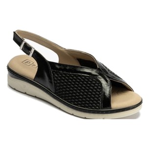 JucaZapatos - Pitillos 10561 - CUERO - Sandalia pala mujer con velcro en piel combinada CUERO