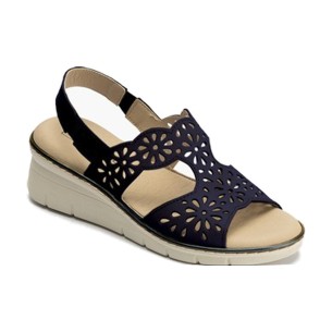 JucaZapatos - Pitillos 11043 - NEGRO - Sandalia cuña con velcros en piel fantasía y piel napa negro