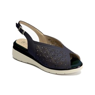 JucaZapatos - Pitillos 11011 - NEGRO - Sandalia con cuña con velcros en piel napa Negro
