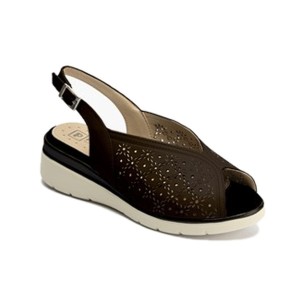 JucaZapatos - Pitillos 11043 - MARINO - Sandalia cuña con velcros en piel fantasía y piel napa Marino