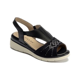 JucaZapatos - Pitillos 10561 - MARINO - Sandalia pala mujer con velcro en piel combinada MARINO