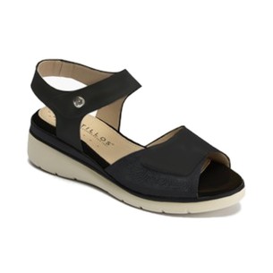 JucaZapatos - Pitillos 11012 - NEGRO - Sandalia con cuña en piel napa Negro