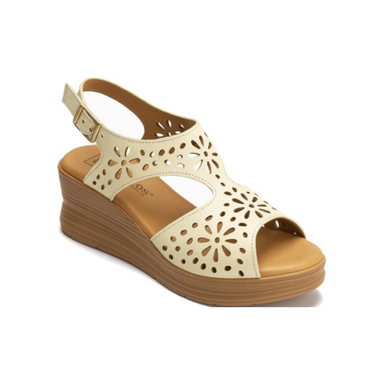 JucaZapatos - Pitillos 11051 - CREMA - Sandalia con plataforma en piel napa Crema