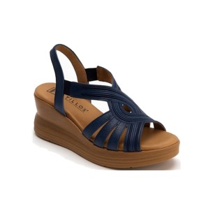 JucaZapatos - Pitillos 11290 - ORO - Sandalia con cuña media, pulsera y piel cruzada Oro