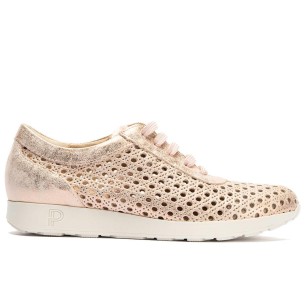 JucaZapatos - Pitillos 10410 - ORO - Deportivo cordones con picados mujer en piel fantasía ORO