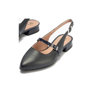 JucaZapatos - Pitillos 11672 - NEGRO - Mercedes en napa con maxi hebilla y ojetes Negro 2