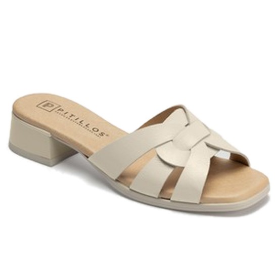 JucaZapatos - Pitillos 11201 - CREMA - Sandalia con tacón bajo tipo mule Crema