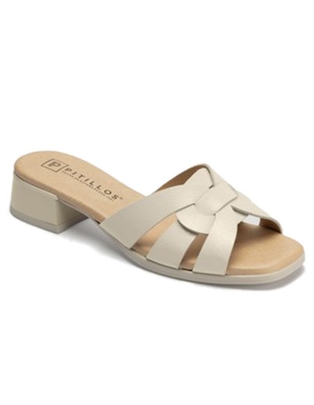 JucaZapatos - Pitillos 11201 - CREMA - Sandalia con tacón bajo tipo mule Crema