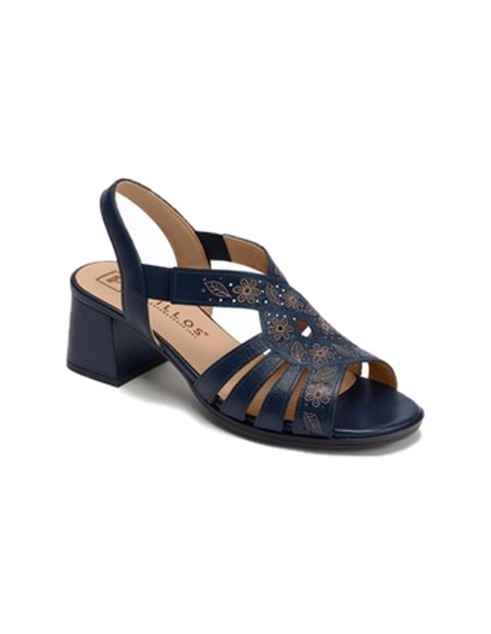 JucaZapatos - Pitillos 11211 - MARINO - Sandalia con tiras cruzadas y tacón medio Marino
