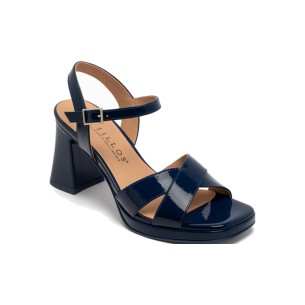 JucaZapatos - Pitillos 11213 - NEGRO - Sandalia con tacón medio, detalles metalizados y pulsera Negro