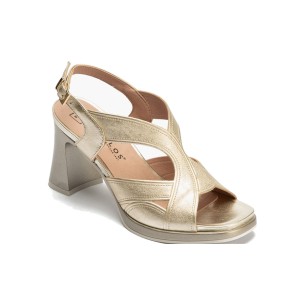 JucaZapatos - Pitillos 11314 - CUERO - Sandalia estilo valenciana cuña alta con pulsera Cuero