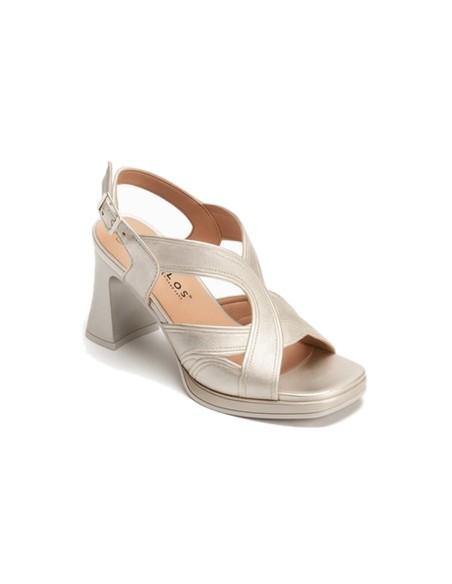 JucaZapatos - Pitillos 11224 - PLATA - Sandalia con tacón alto y detalles metalizados Plata