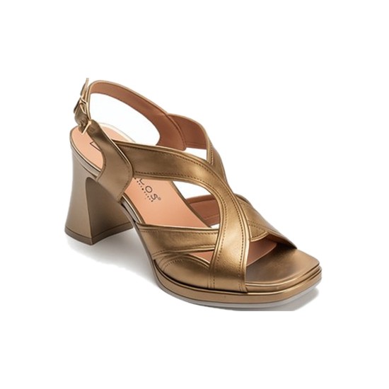 JucaZapatos - Pitillos 11224 - BRONCE - Sandalia con tacón alto y detalles metalizados Bronce