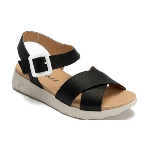 JucaZapatos - Pitillos 11004 - MARINO - Sandalia plana en piel charol y elástico Marino